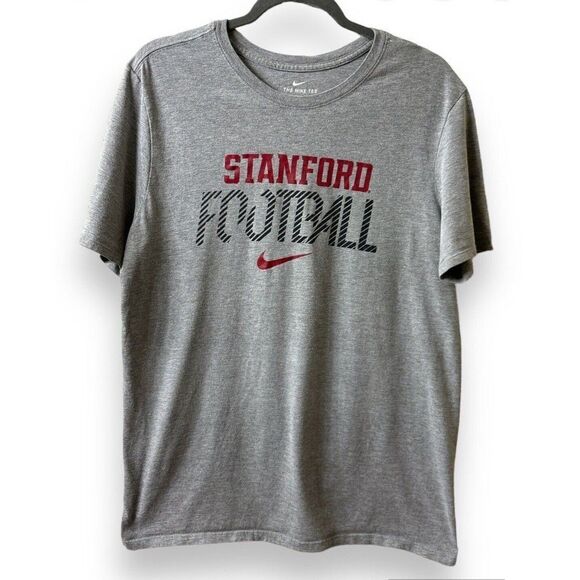 Stanford Cardinal Nike Athletic Cut Tee Short Sleeve Shirt Men's Gray Football - Picture 1 of 5